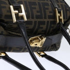 FENDI Zucca Canvas Hand Bag 2way Brown Black71647