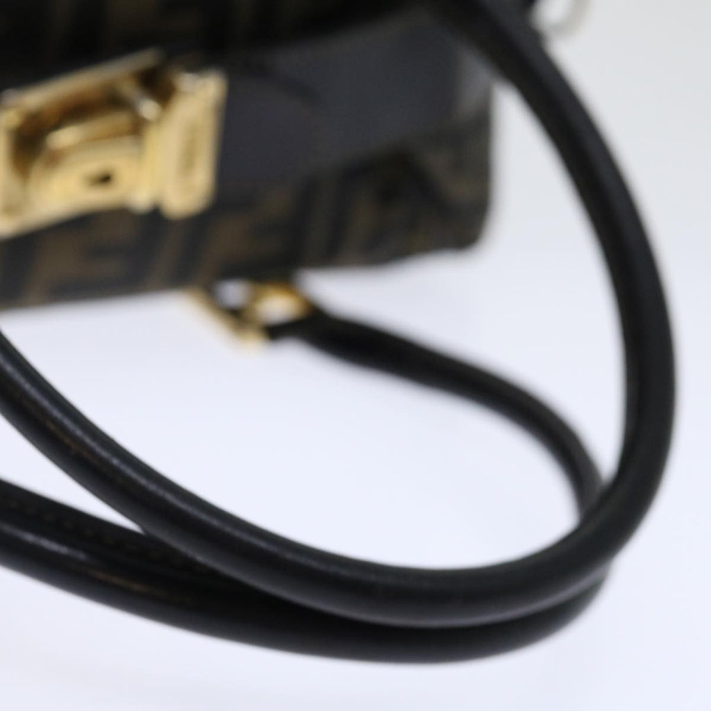 FENDI Zucca Canvas Hand Bag 2way Brown Black71647