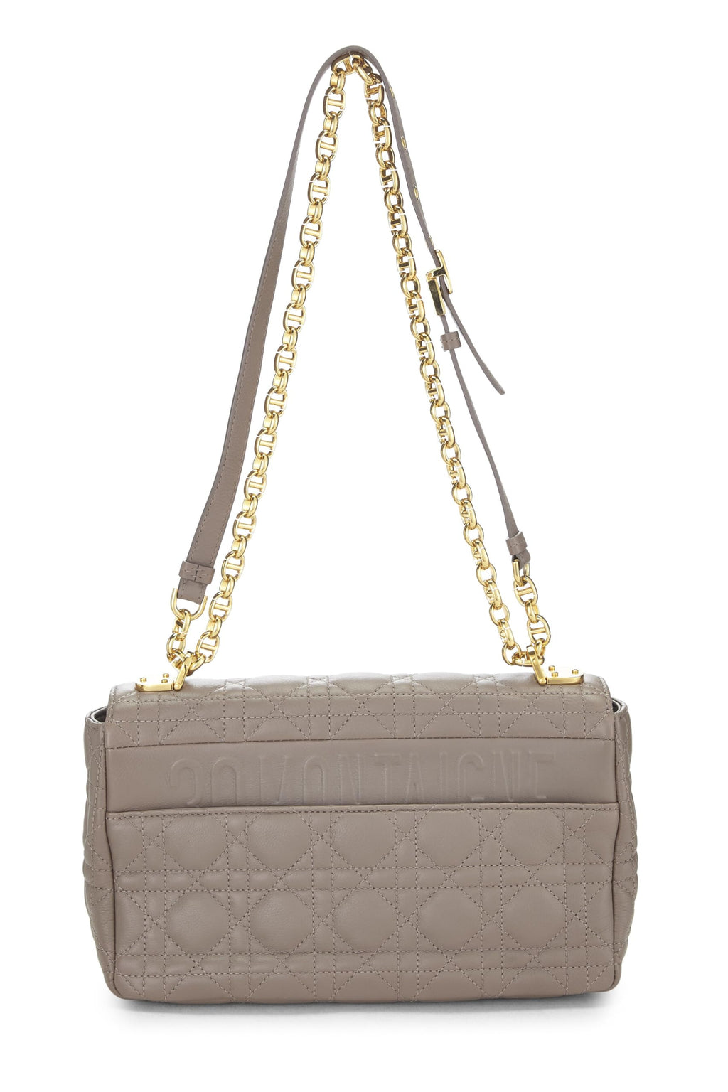 Dior,  Beige Cannage Calfskin Caro Bag Medium, Grey