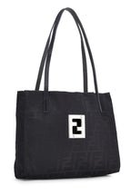 Fendi,  Black Zucca Nylon Tote Small, Black