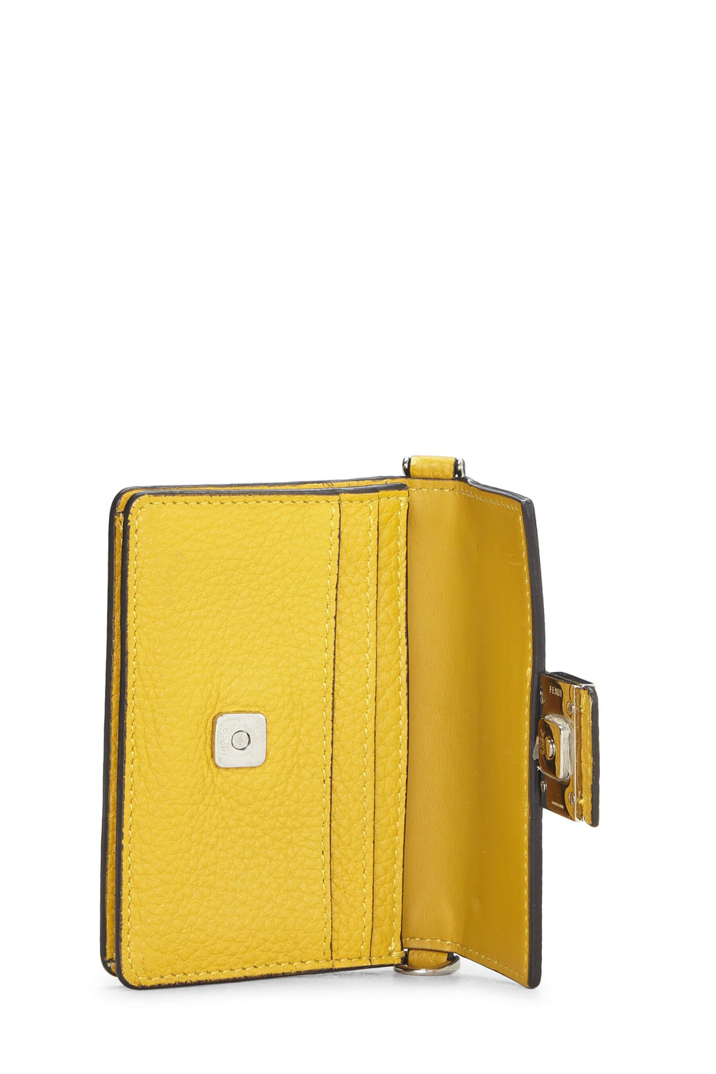 Fendi,  Yellow Calfskin Flat Baguette Micro, Yellow