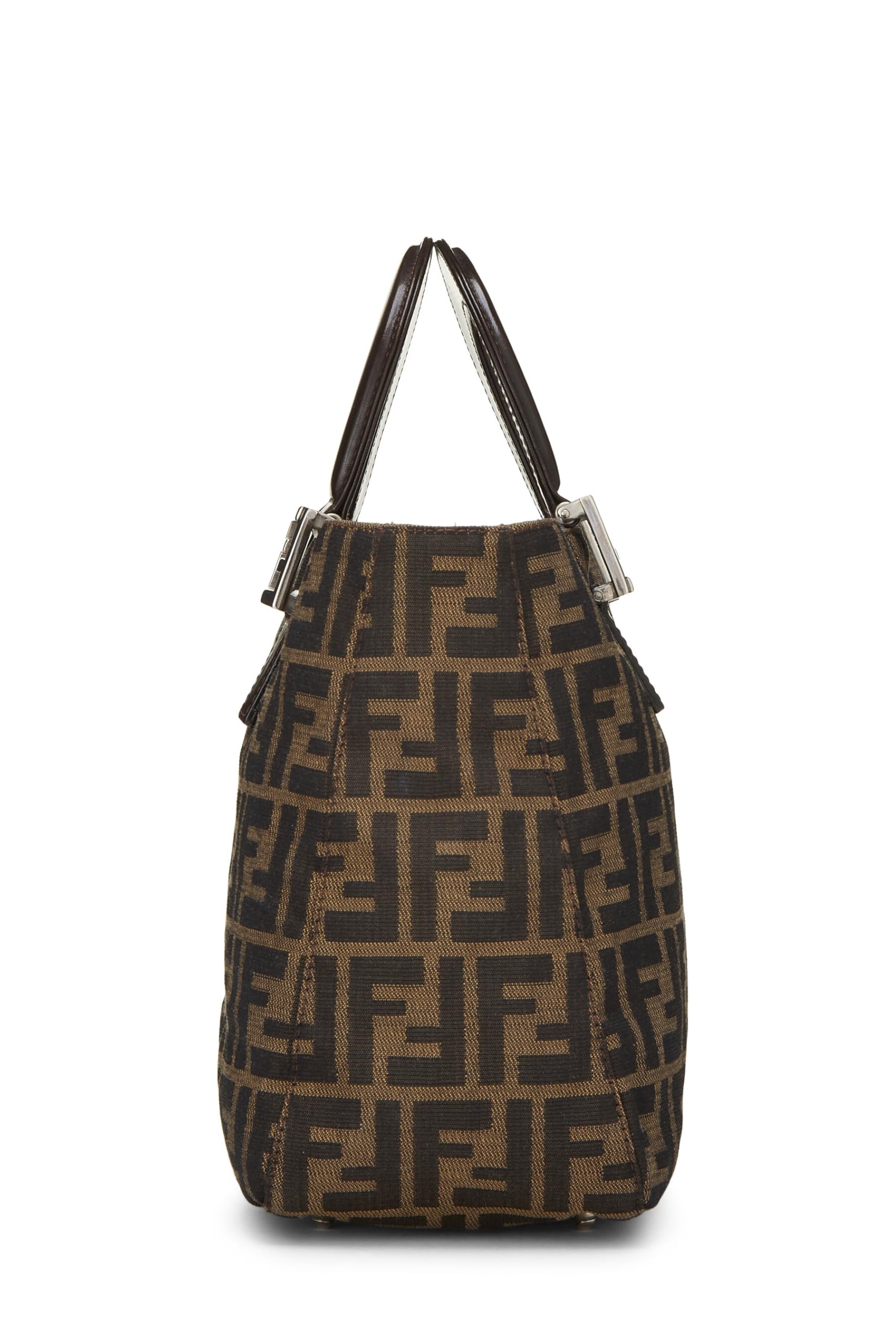 Fendi,  Brown Zucca Canvas Handbag Small, Brown