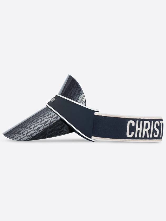 Logo Club V1U Oblique Visor Hat Blue Dior