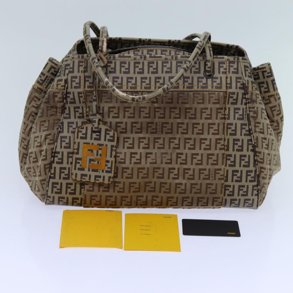 FENDI Zucchino Canvas Hand Bag Beige71826