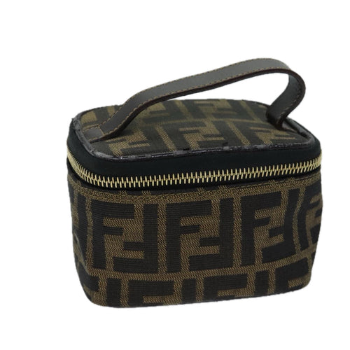 FENDI Zucca Canvas Vanity Cosmetic Pouch Brown Black71829