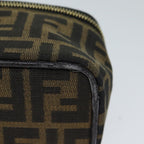 FENDI Zucca Canvas Vanity Cosmetic Pouch Brown Black71829