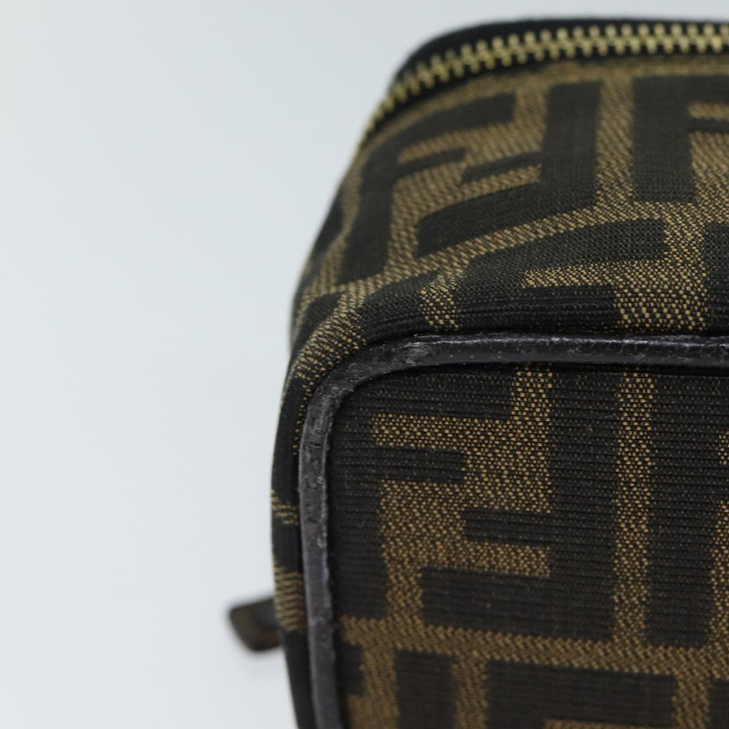 FENDI Zucca Canvas Vanity Cosmetic Pouch Brown Black71829