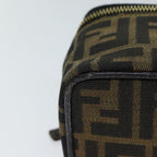 FENDI Zucca Canvas Vanity Cosmetic Pouch Brown Black71829