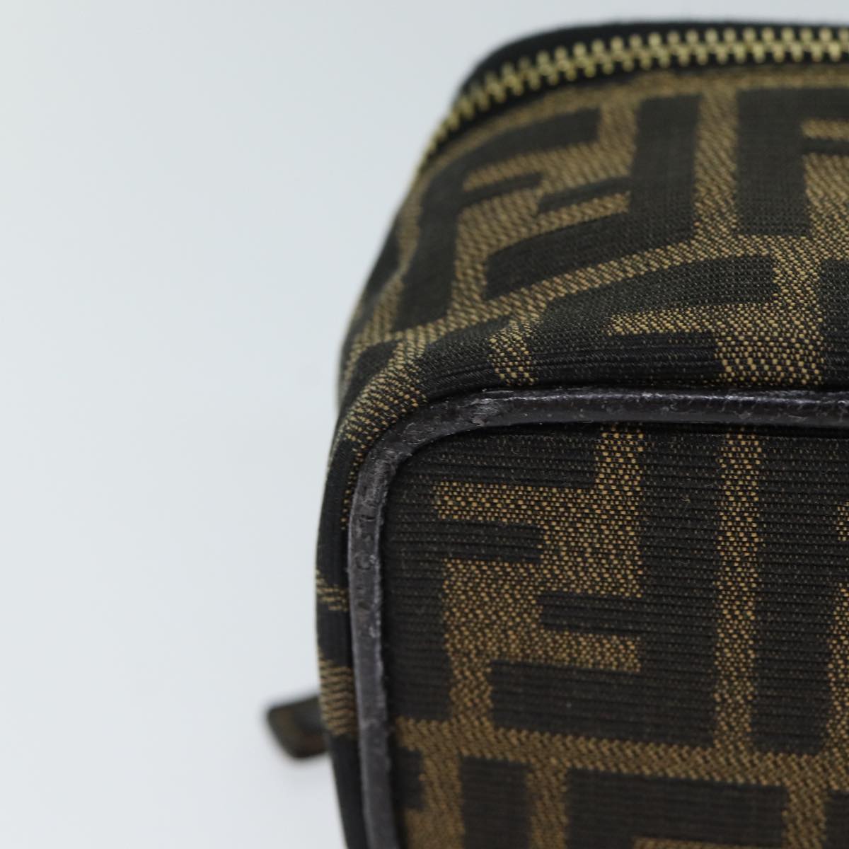 FENDI Zucca Canvas Vanity Cosmetic Pouch Brown Black71829