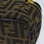 FENDI Zucca Canvas Vanity Cosmetic Pouch Brown Black71829