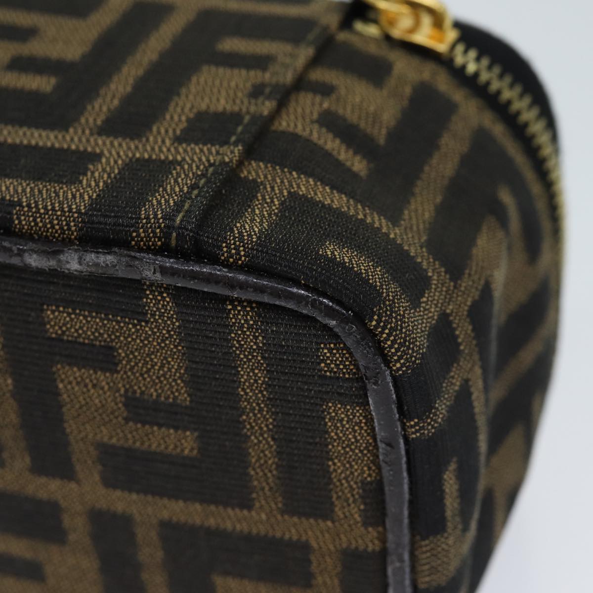FENDI Zucca Canvas Vanity Cosmetic Pouch Brown Black71829