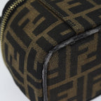 FENDI Zucca Canvas Vanity Cosmetic Pouch Brown Black71829