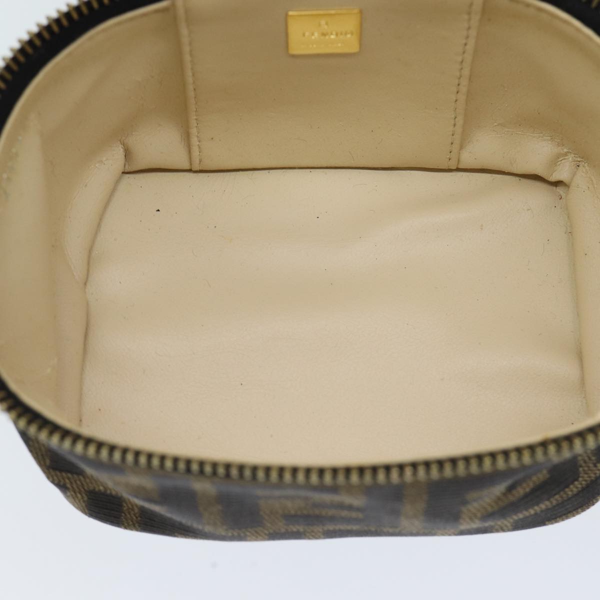 FENDI Zucca Canvas Vanity Cosmetic Pouch Brown Black71829