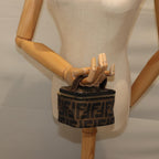 FENDI Zucca Canvas Vanity Cosmetic Pouch Brown Black71829