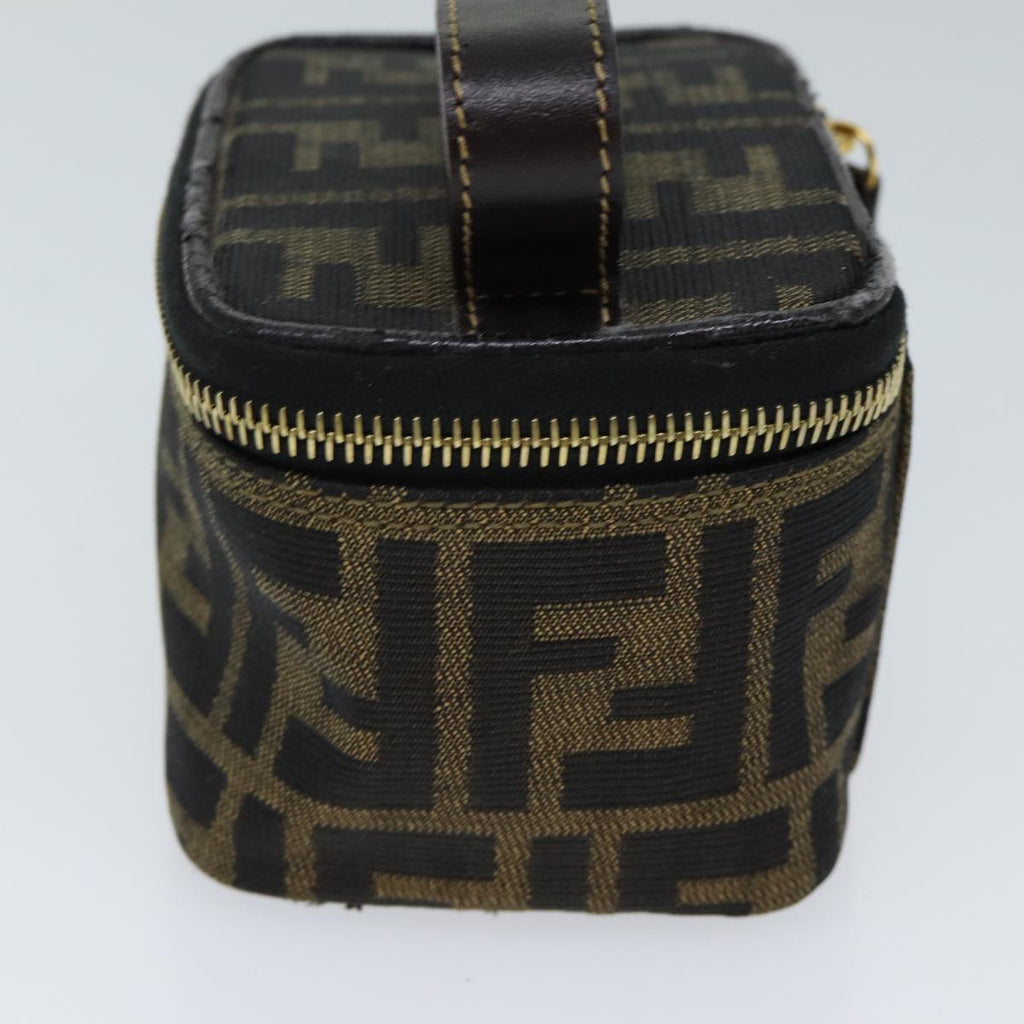 FENDI Zucca Canvas Vanity Cosmetic Pouch Brown Black71829
