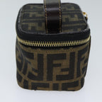 FENDI Zucca Canvas Vanity Cosmetic Pouch Brown Black71829