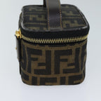 FENDI Zucca Canvas Vanity Cosmetic Pouch Brown Black71829
