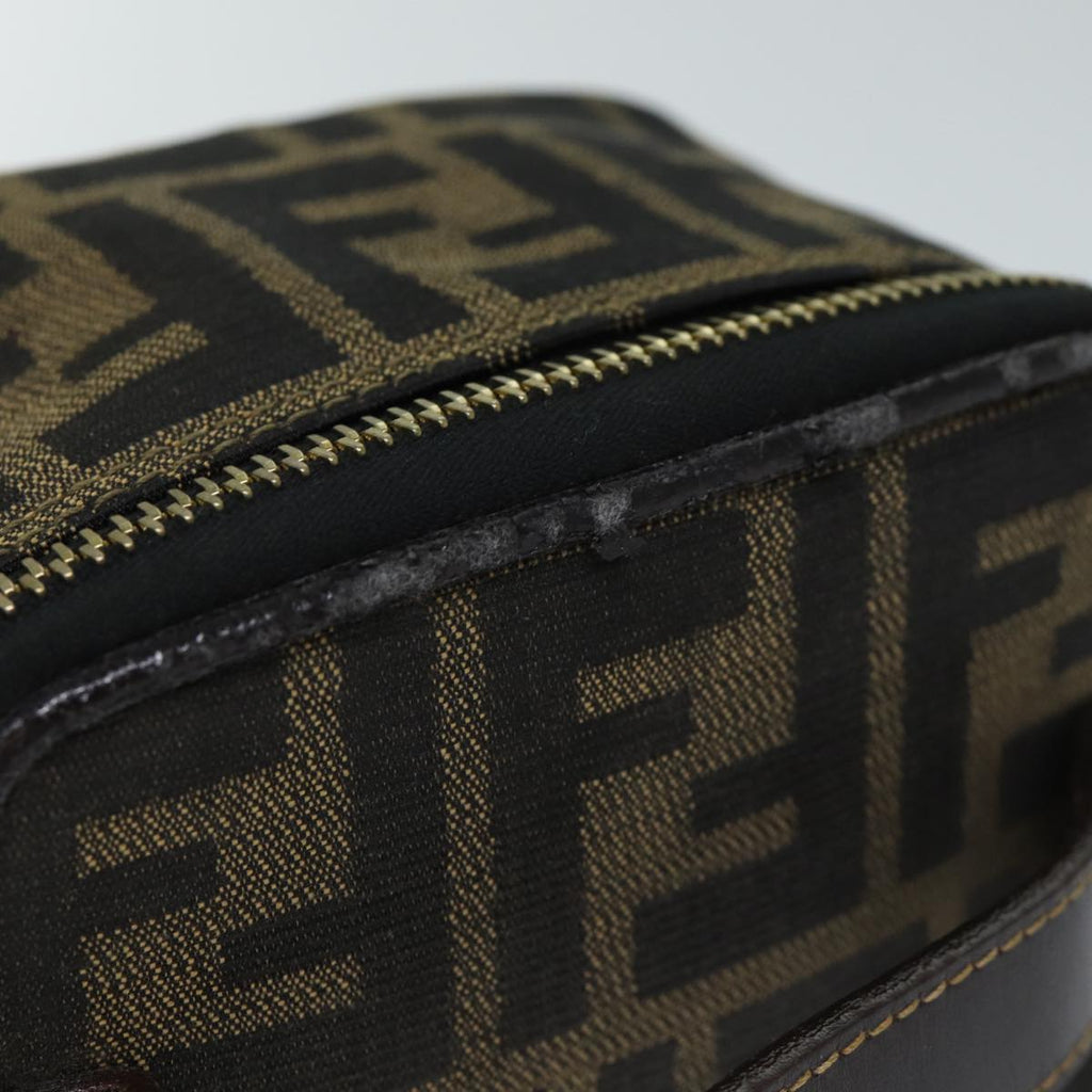 FENDI Zucca Canvas Vanity Cosmetic Pouch Brown Black71829