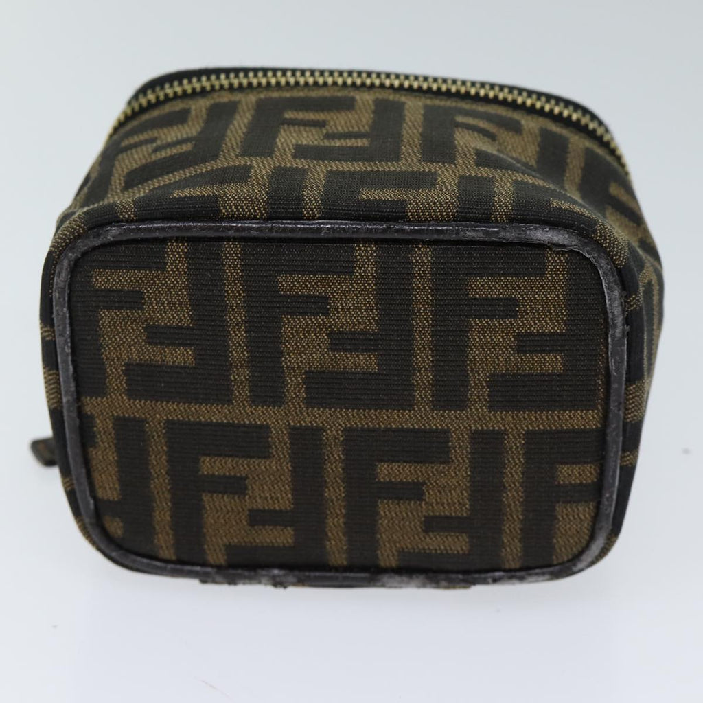 FENDI Zucca Canvas Vanity Cosmetic Pouch Brown Black71829