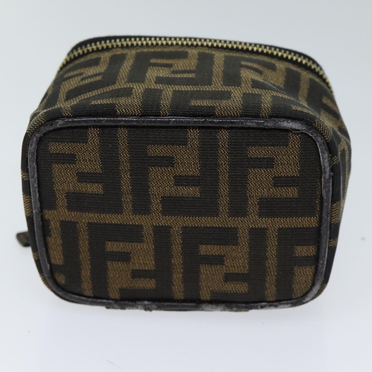 FENDI Zucca Canvas Vanity Cosmetic Pouch Brown Black71829