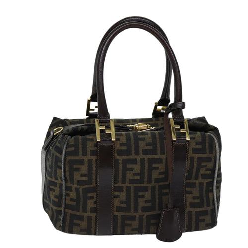 FENDI Zucca Canvas Hand Bag Brown Black71831