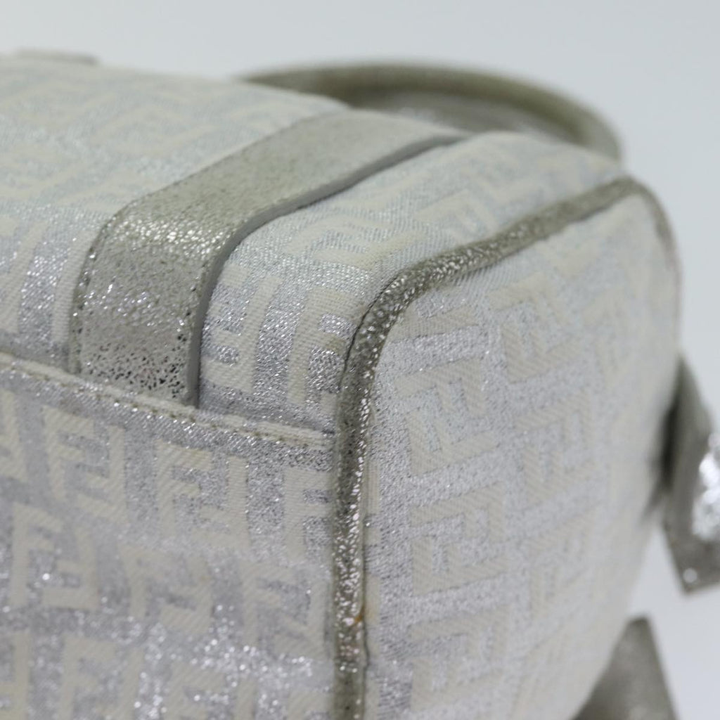 FENDI Zucchino Canvas Hand Bag Silver71836