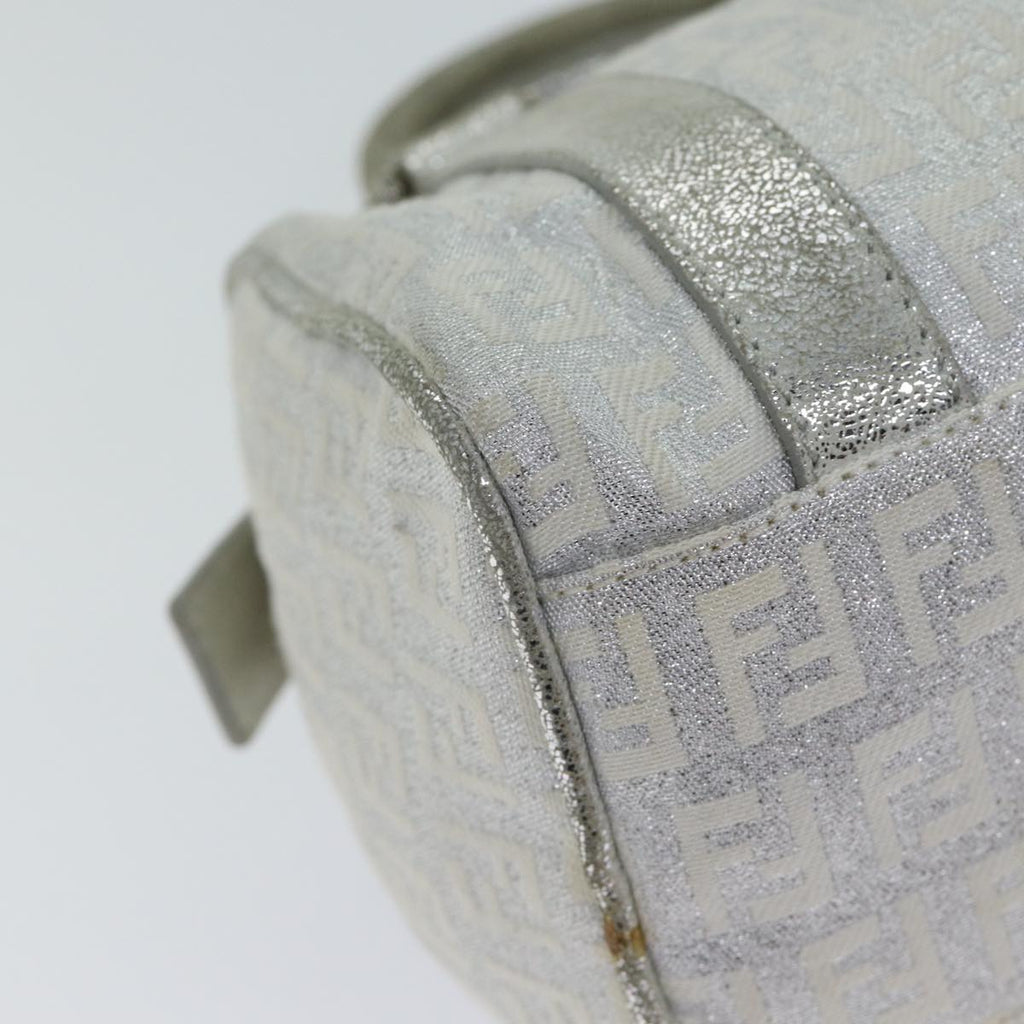 FENDI Zucchino Canvas Hand Bag Silver71836