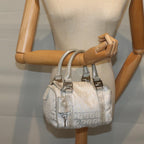 FENDI Zucchino Canvas Hand Bag Silver71836