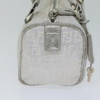 FENDI Zucchino Canvas Hand Bag Silver71836