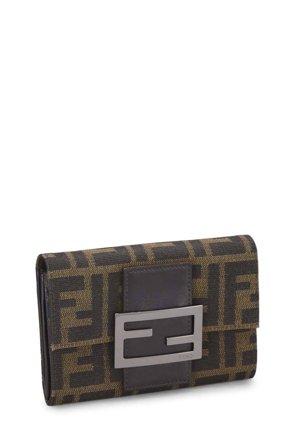 Fendi,  Brown Zucca Canvas Compact Wallet, Brown