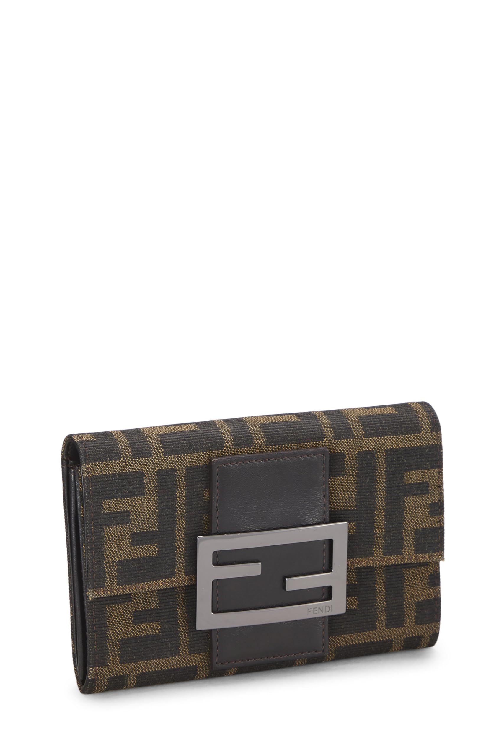 Fendi,  Brown Zucca Canvas Compact Wallet, Brown