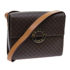 CELINE Macadam Canvas Shoulder Bag PVC Brown  71881
