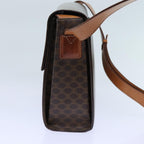 CELINE Macadam Canvas Shoulder Bag PVC Brown  71881