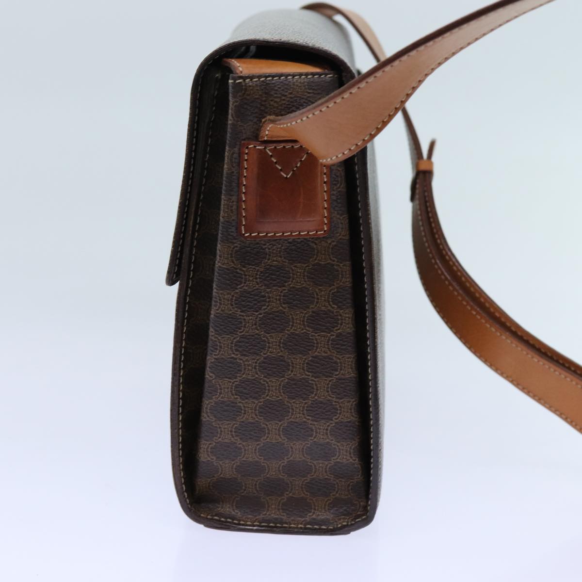 CELINE Macadam Canvas Shoulder Bag PVC Brown  71881