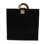 CELINE Hand Bag Silk Black Auth 71882