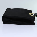 CELINE Hand Bag Silk Black Auth 71882