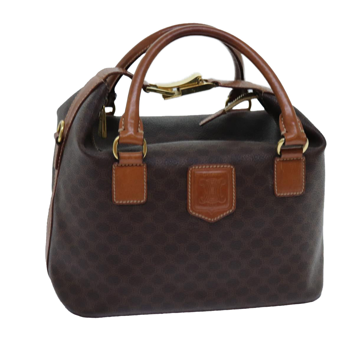 CELINE Macadam Canvas Hand Bag PVC Brown  71883