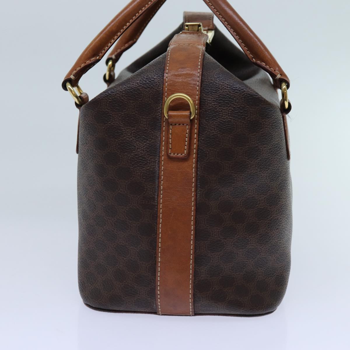 CELINE Macadam Canvas Hand Bag PVC Brown  71883