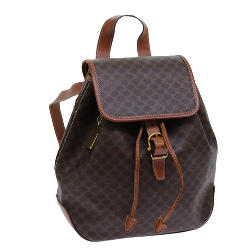 CELINE Macadam Canvas Backpack PVC Brown  71885