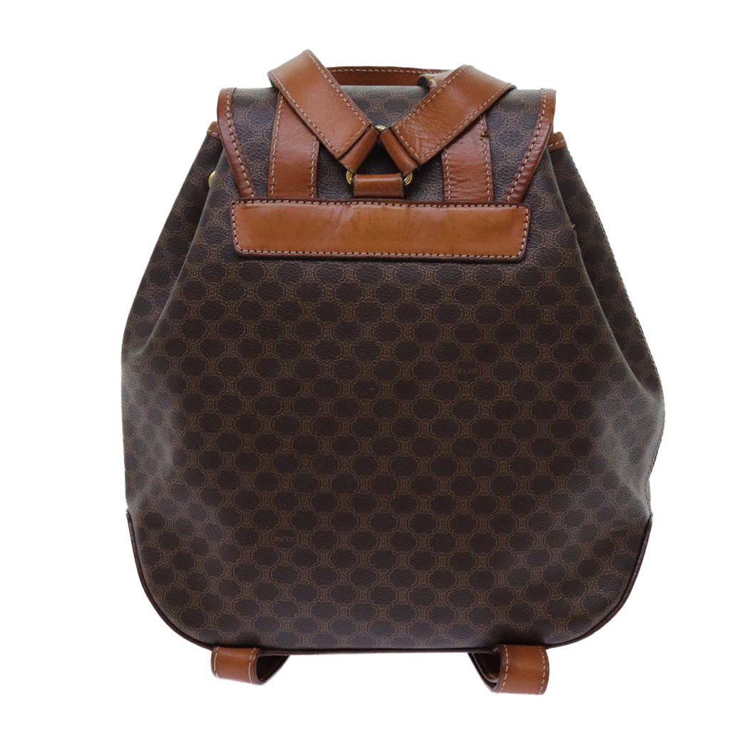 CELINE Macadam Canvas Backpack PVC Brown  71885