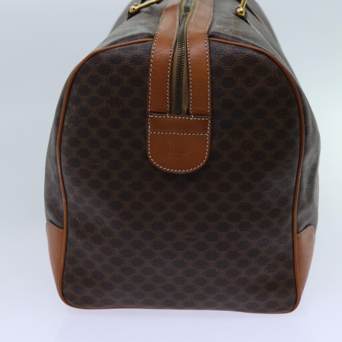 CELINE Macadam Canvas Boston Bag PVC Brown  71886