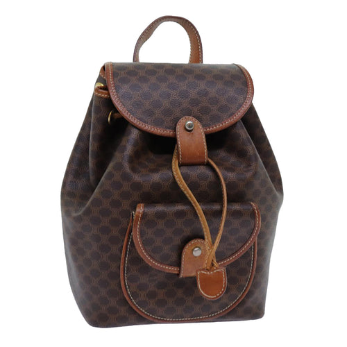 CELINE Macadam Canvas Backpack PVC Brown  71899