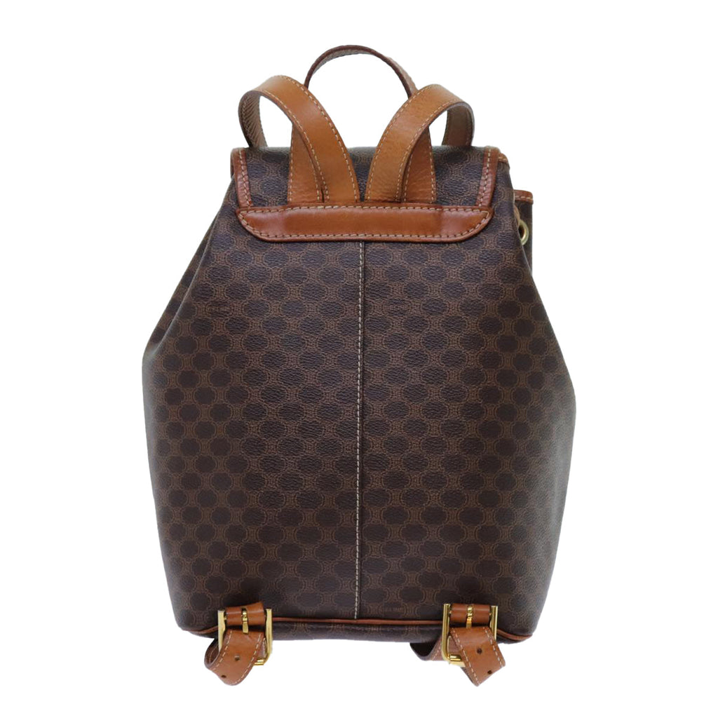 CELINE Macadam Canvas Backpack PVC Brown  71899