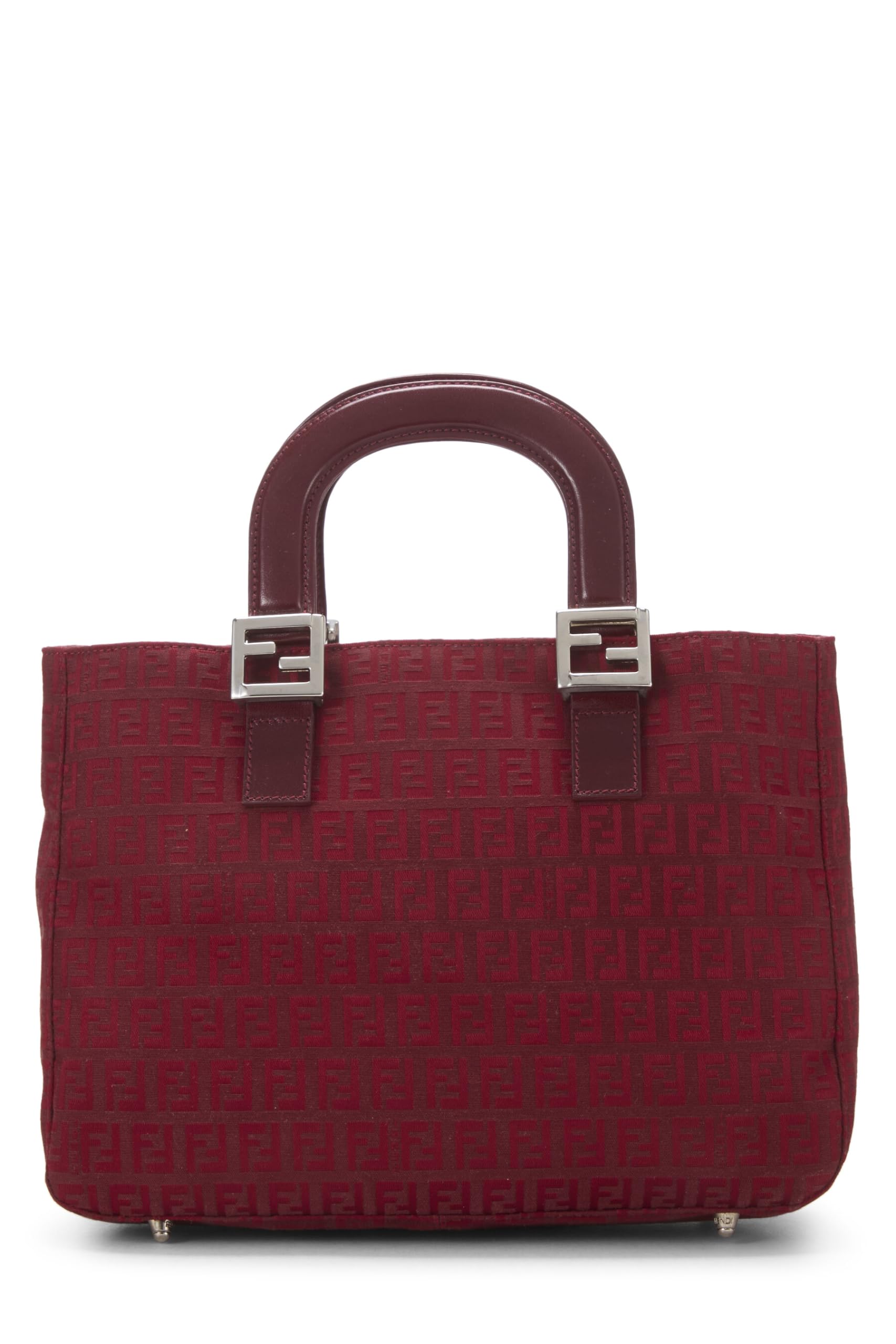 Fendi,  Red Zucchino Canvas Handbag Small, Red
