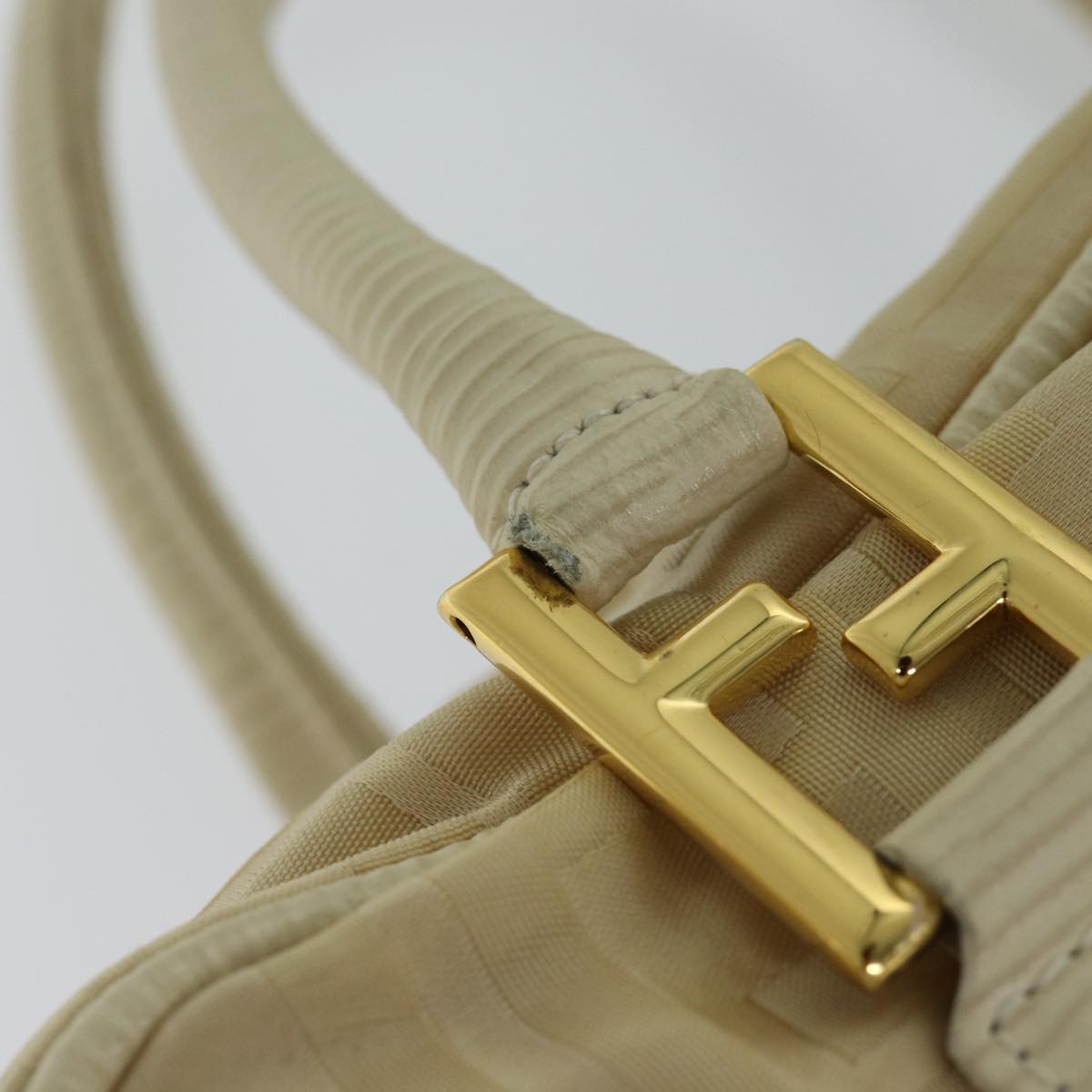 FENDI Zucca Canvas Hand Bag 2way Cream71902