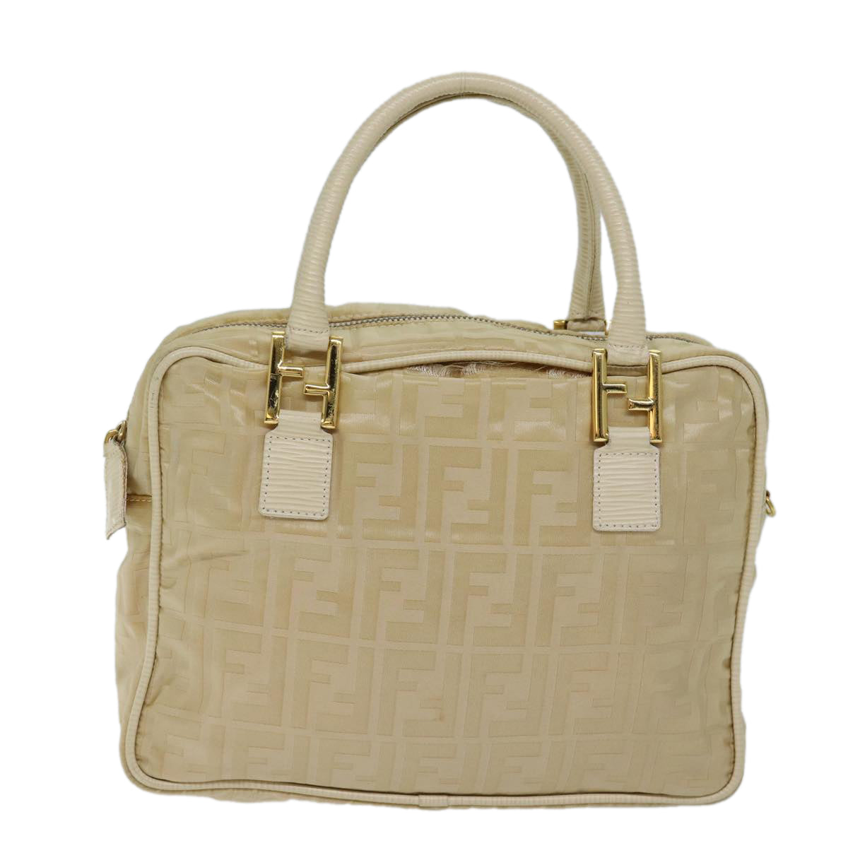 FENDI Zucca Canvas Hand Bag 2way Cream71902