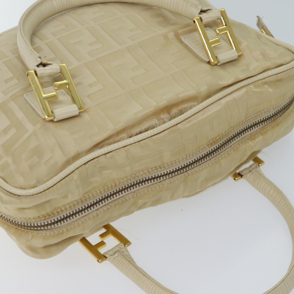 FENDI Zucca Canvas Hand Bag 2way Cream71902