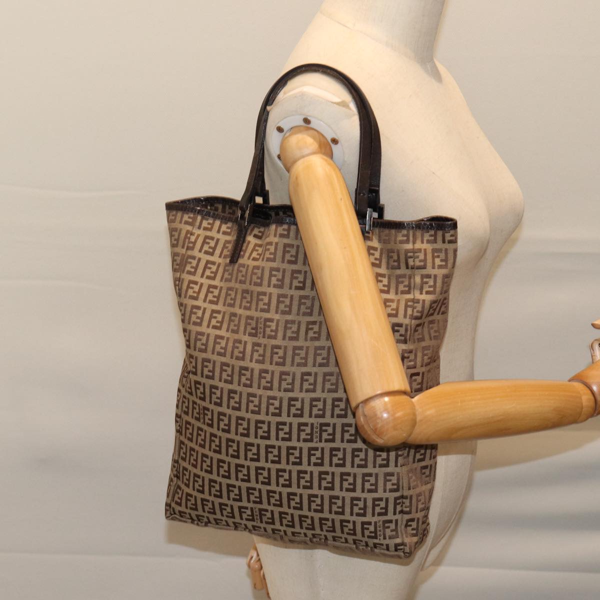 FENDI Zucchino Canvas Tote Bag Beige71920