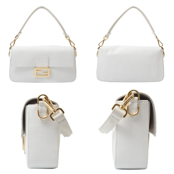 Fendi Baguette Bag White Canvas 8BR600