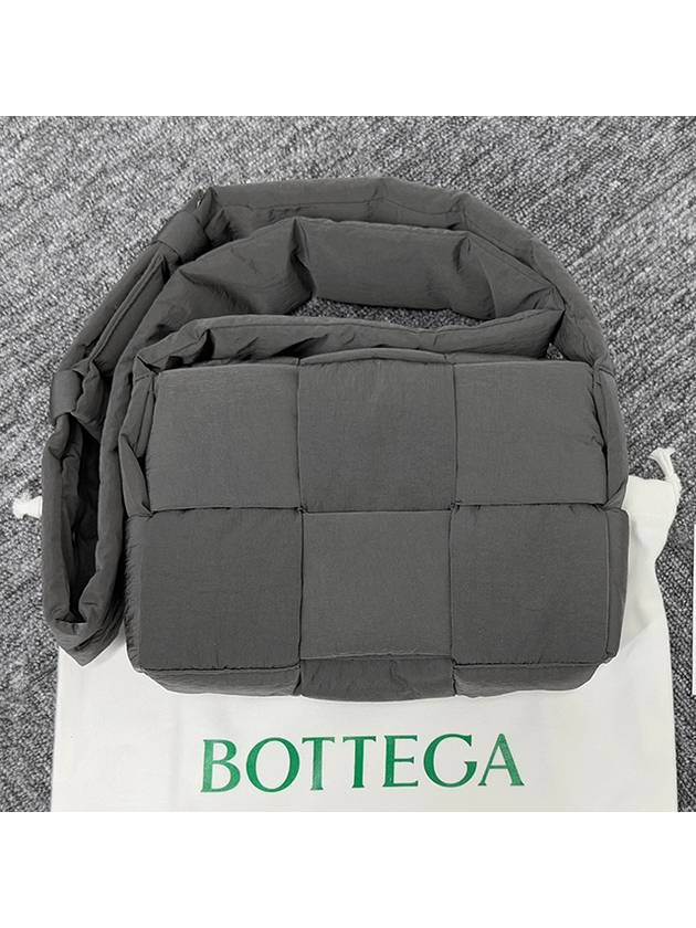 Bottega Veneta Cassette Padded Tech Small Cross Bag Dark Grey